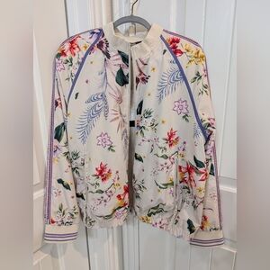 NWT JOHNNY WAS BEE ACTIVE SPORTY FLORAL ZIP UP BOMBER JACKET